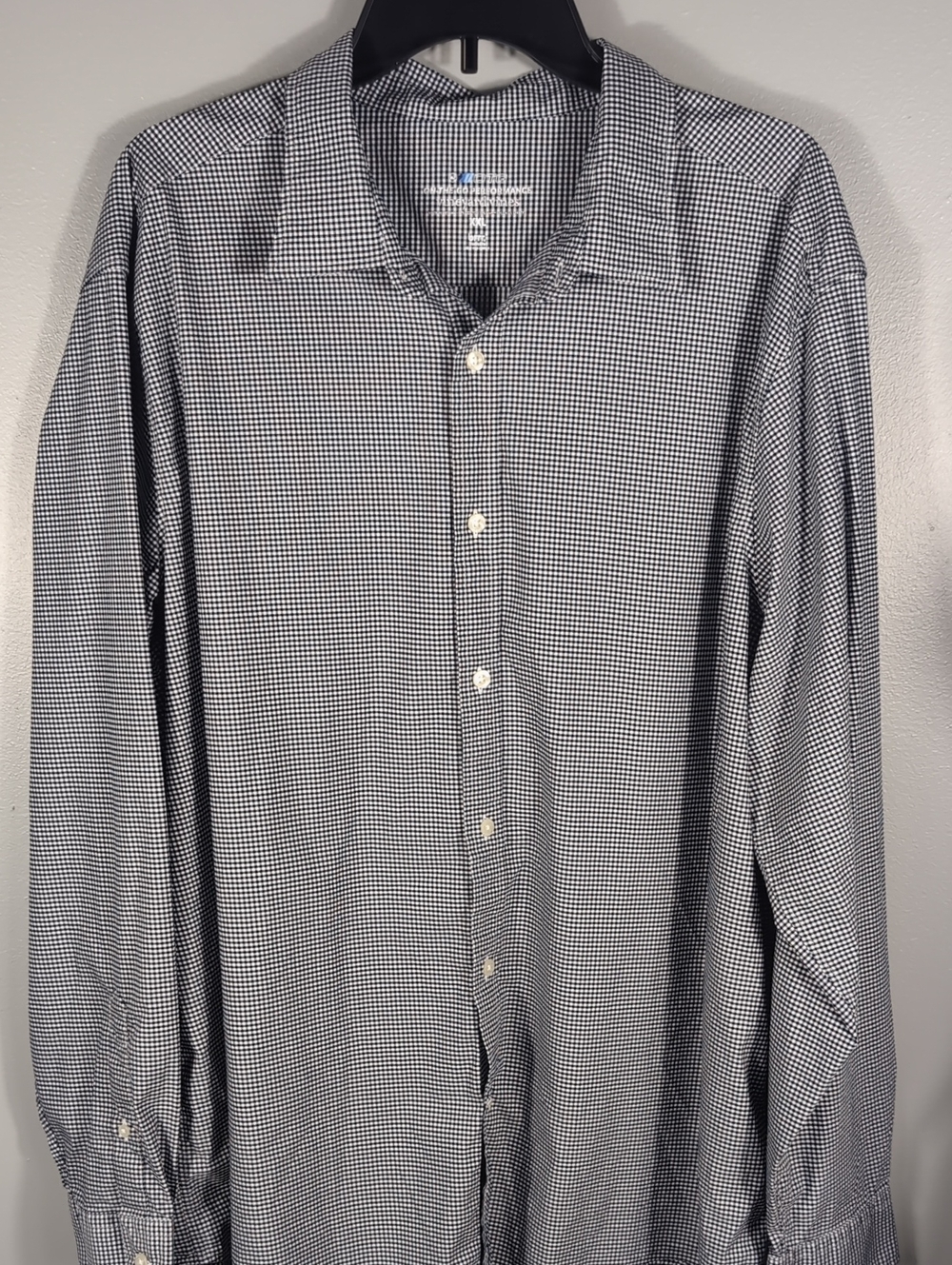 Vineyard Vines Performance Navy and White Micro-Check Button-Down Shirt, XXL
